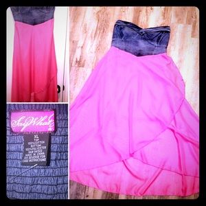 Denim Bodice & Pink skirt Flowy Dress 🎀